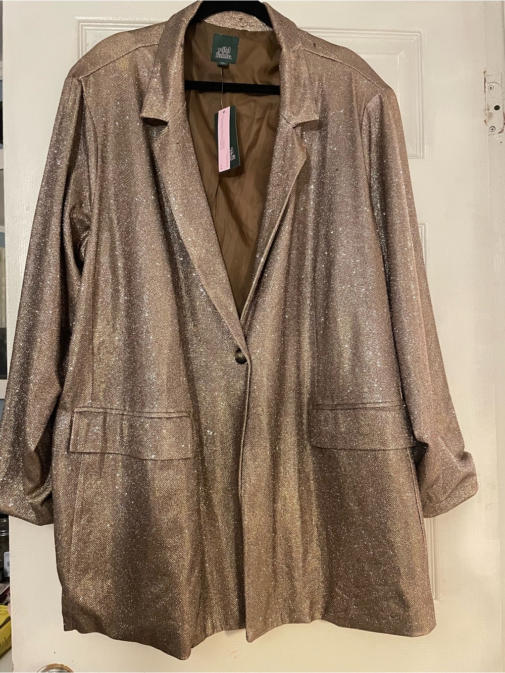 wild fable Shimmery Taupe Metallic Blazer